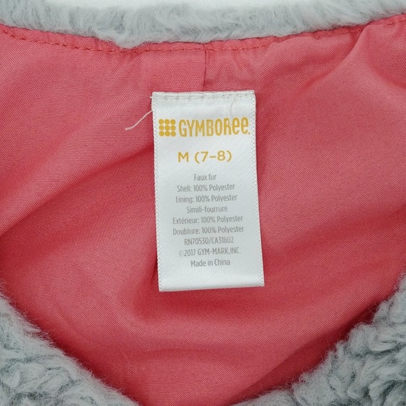 Gymboree Grey Faux Fur Vest Pink Ribbon - Picture 4 of 4